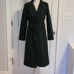 Boohoo Long Hunter Green Coat